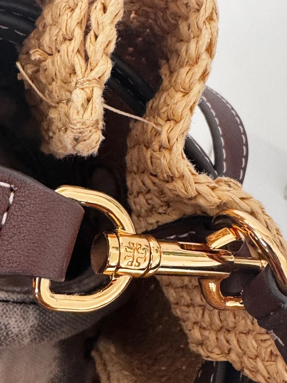 Tory Burch Romy Raffia Straw Bucket Bag - Picture 7 of 16